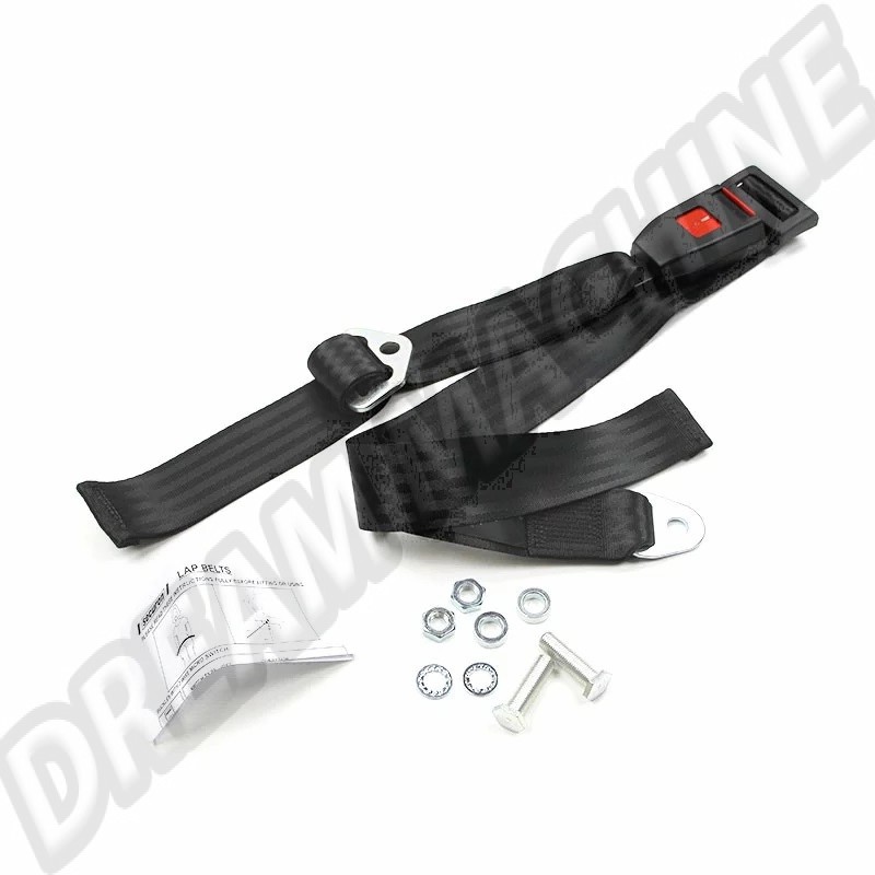 Ceinture de Securite Arriere Noire Statique 2 Points Universelle pour Tous Vehicules