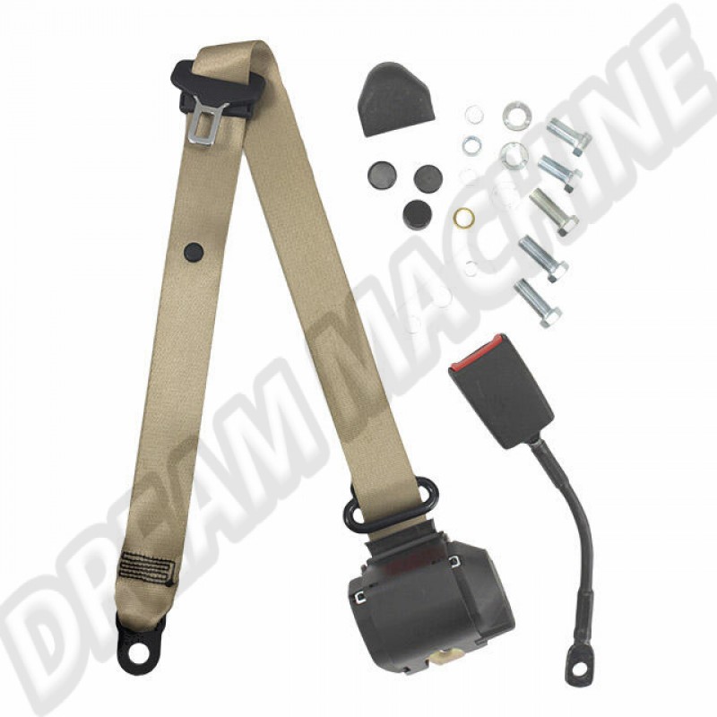 Ceinture de securite universelle 4 points avec enrouleur Beige